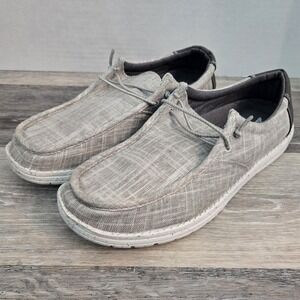 Eddie Bauer Canvas Corbett Lace Up Loafer Mens Size 9M‎ Gray